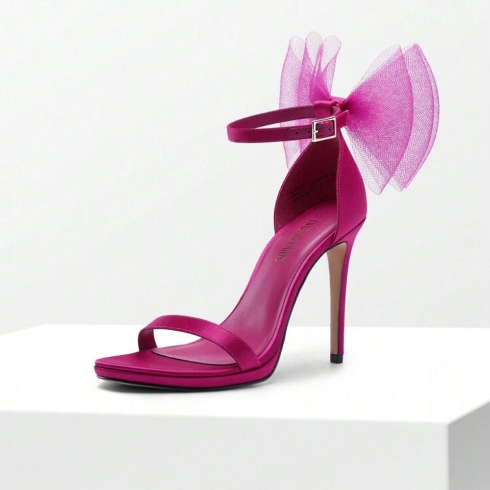 SHEIN Bow pink high heel sandals
